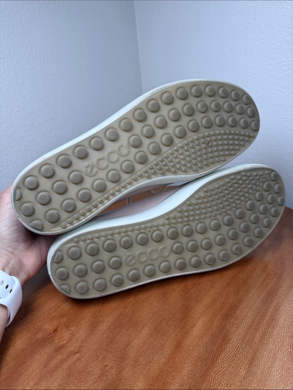 ECCO Soft 7 Leather Shoes Sneakers Rose Leather Pale Pink Women’s Size 9US - Picture 10 of 12